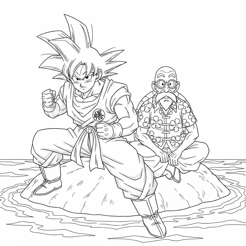 Goku de niño para colorear para imprimir