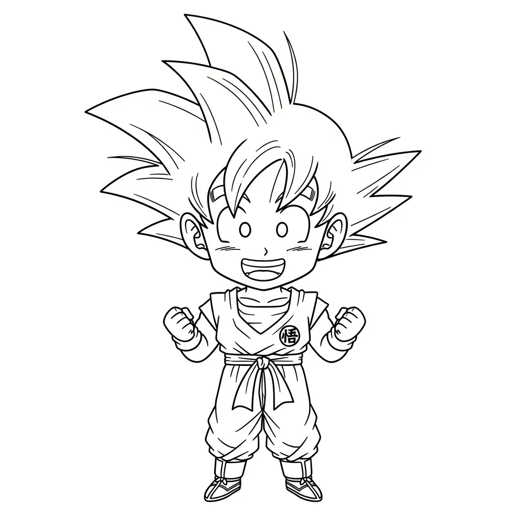 Goku para colorear en línea gratis