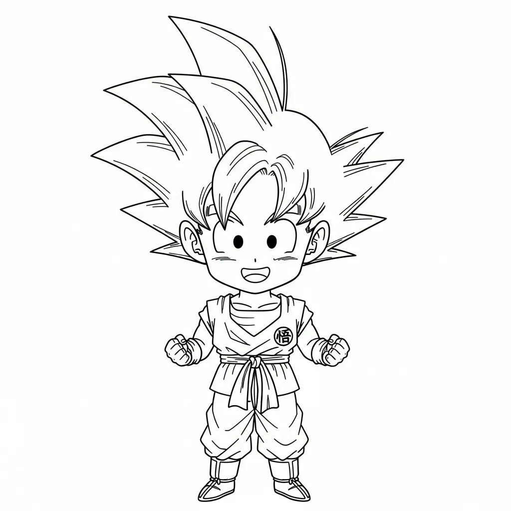 Goku para colorear para imprimir para niño de 2 años