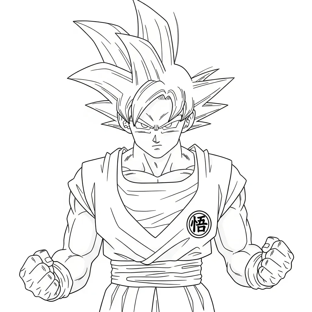 imprimir Goku para colorear