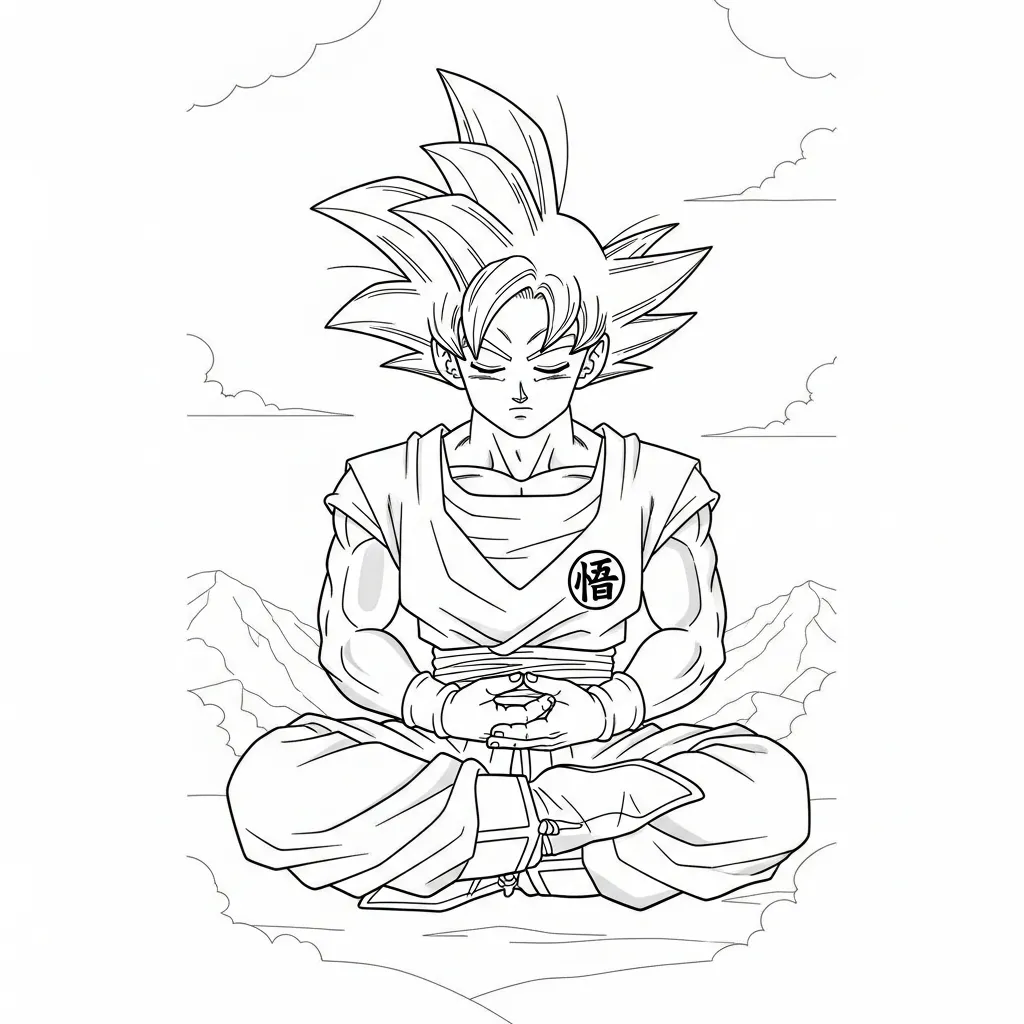 Goku para colorear en línea para niño