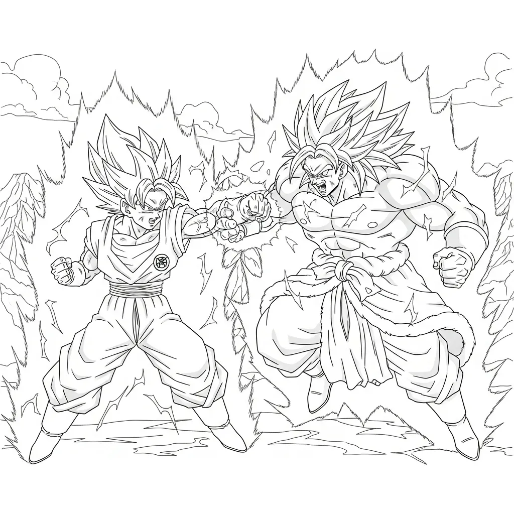 Goku para colorear para imprimir para niño de 3 años