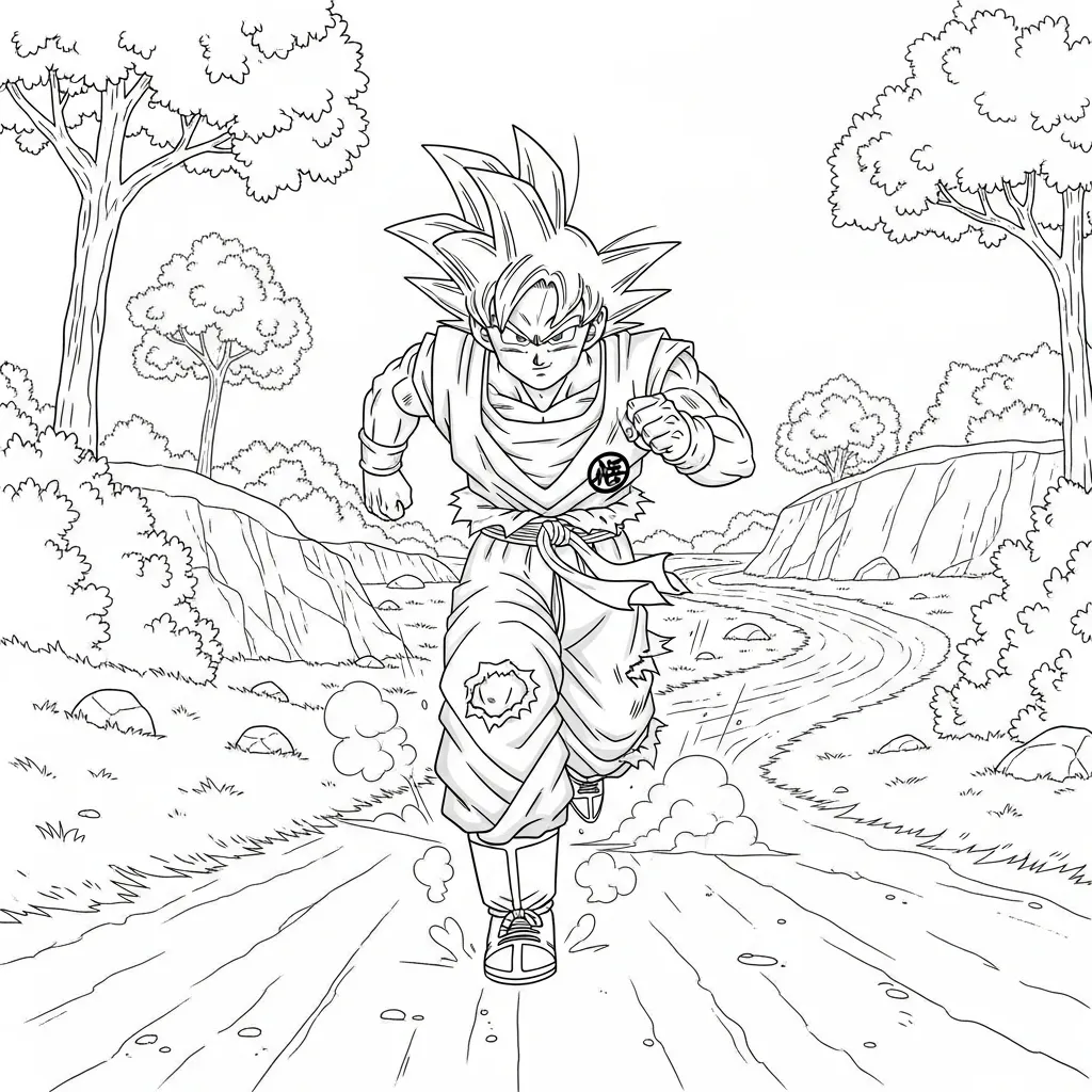 Goku para colorear para niño
