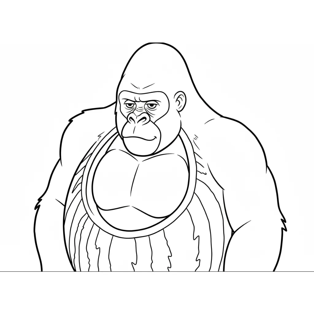 Gorillo Watermellondrillo 10 para colorear gratis para niños