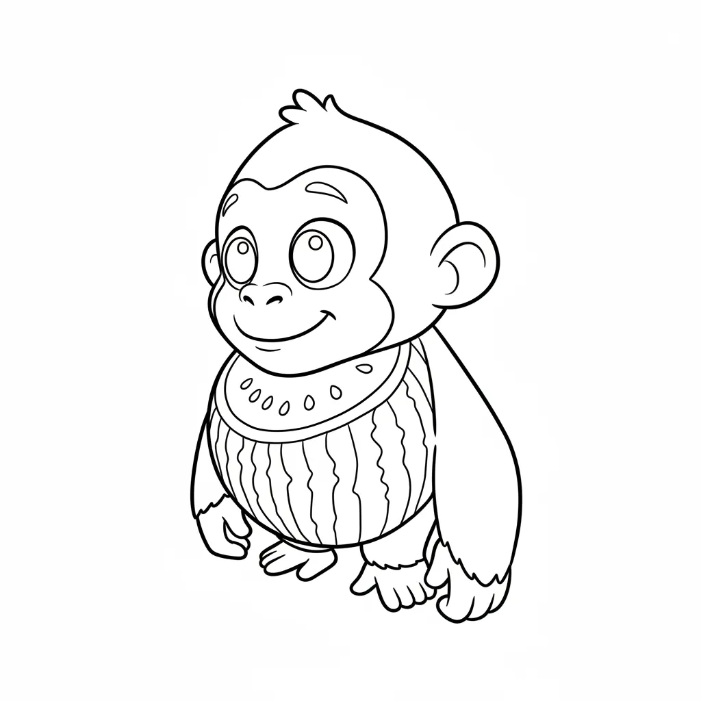 Gorillo Watermellondrillo 11 para colorear para descargar