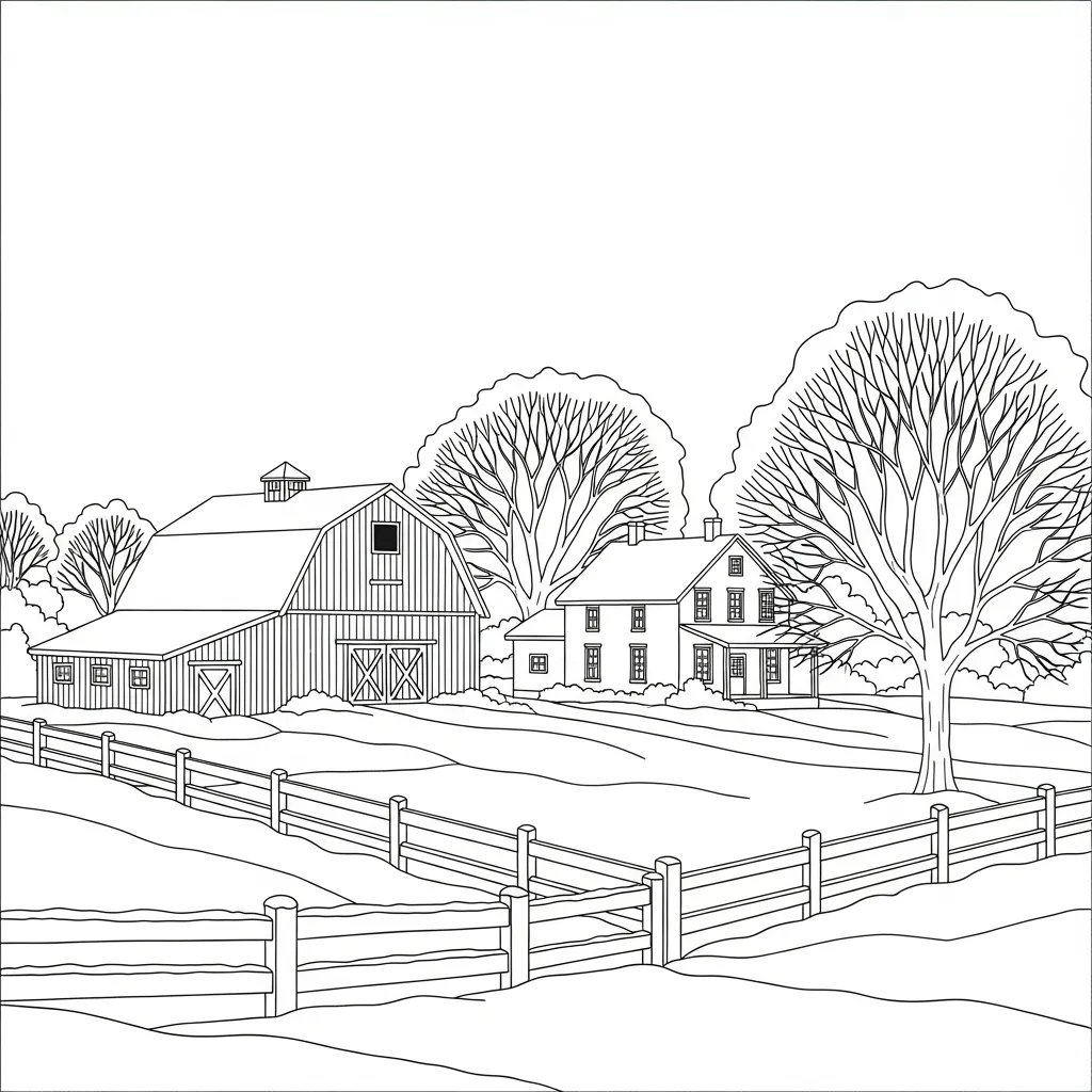 Granja para colorear para imprimir pdf 1