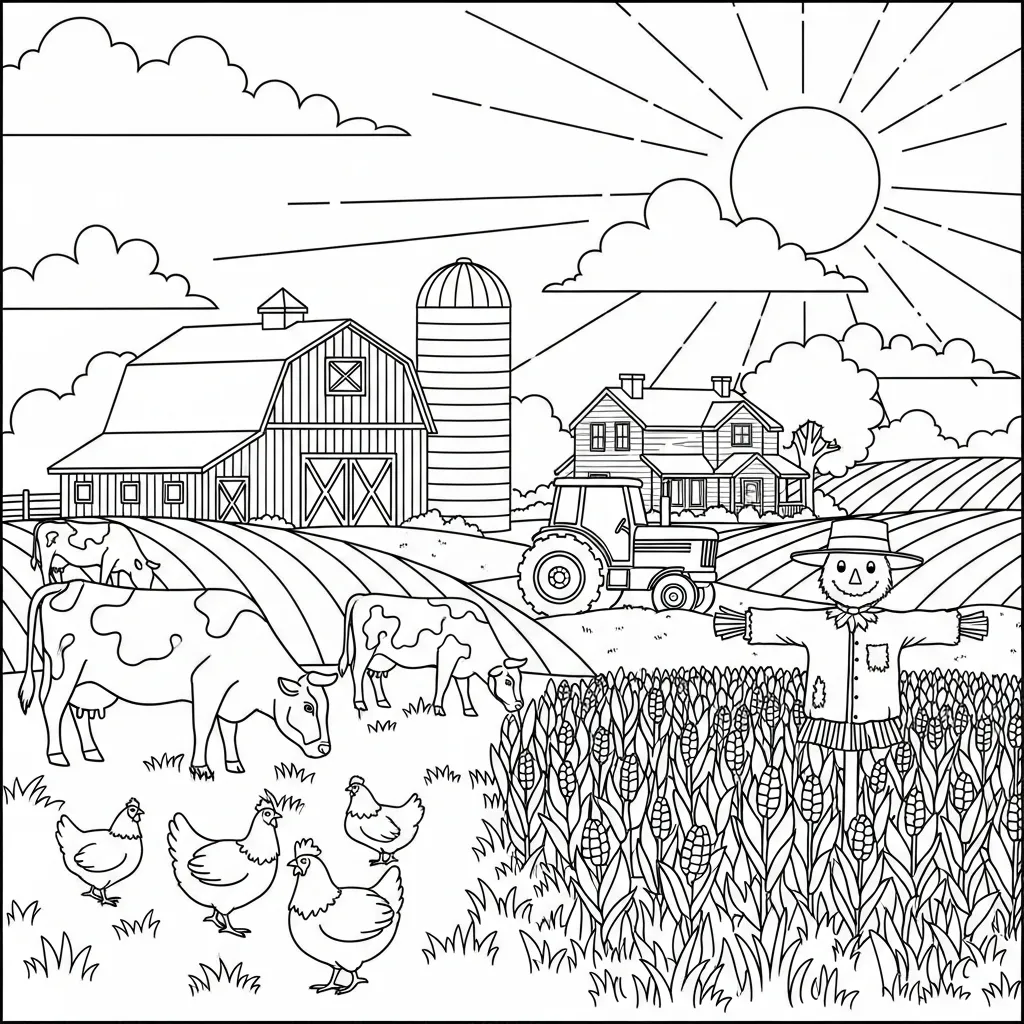 Granja para colorear en línea gratis