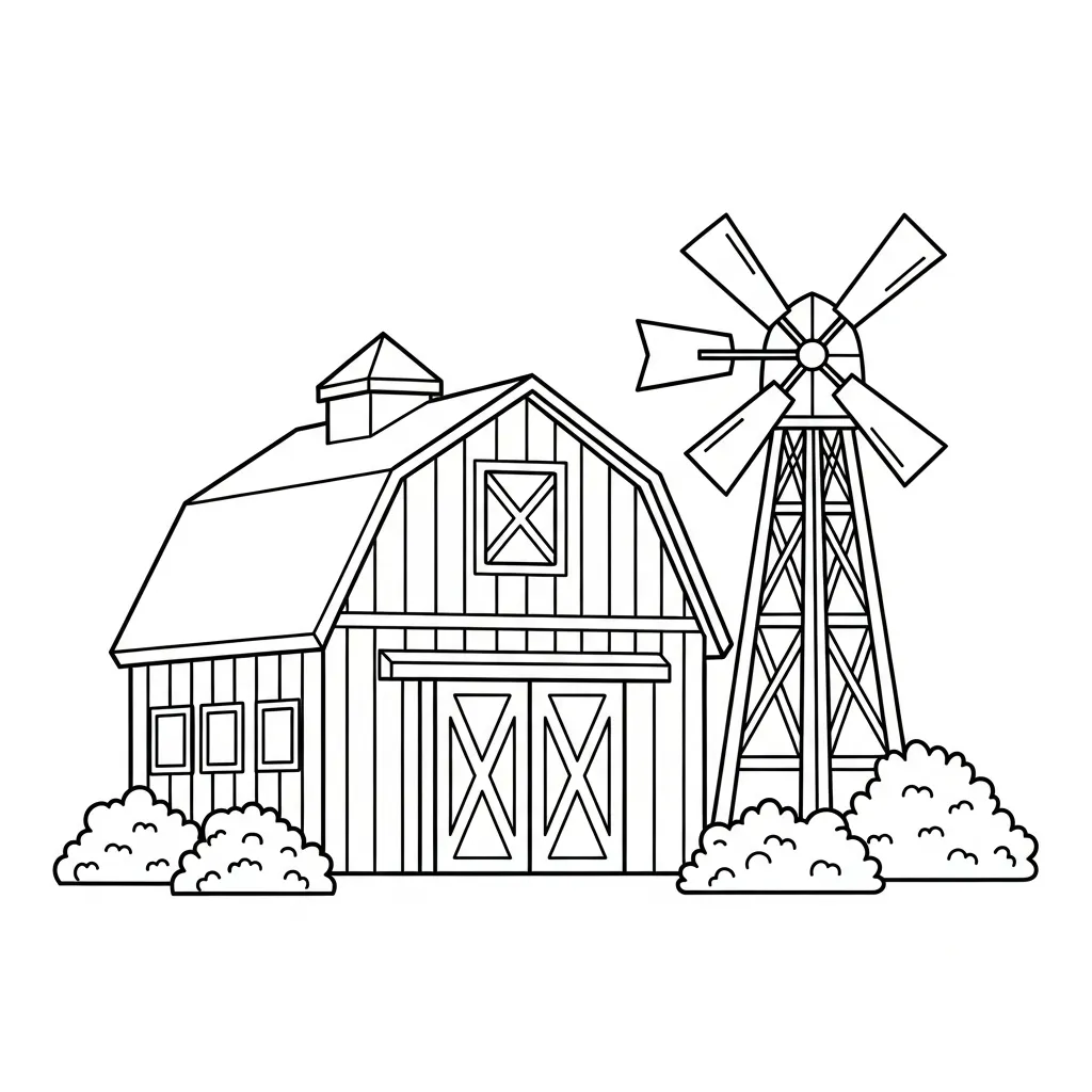 Granja para colorear para imprimir gratis pdf