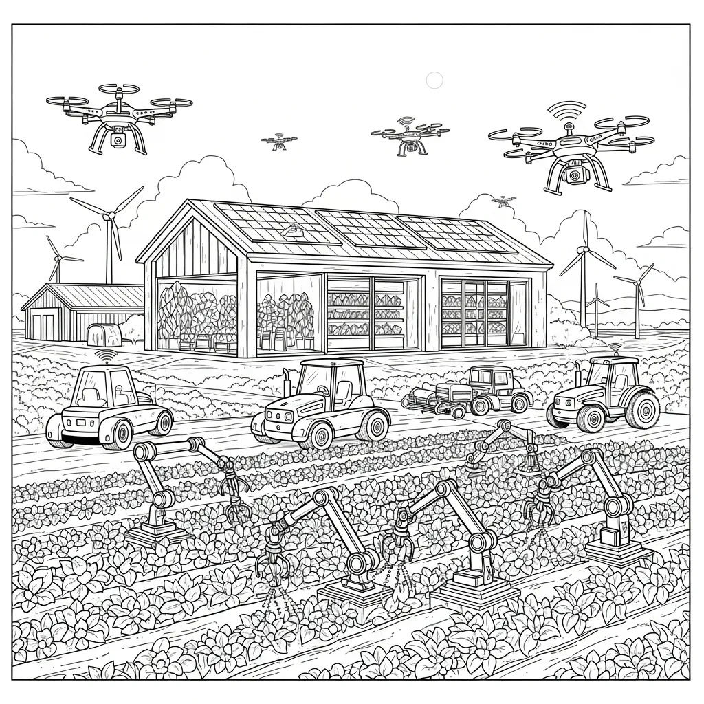 Granja para colorear para niño de 2 años