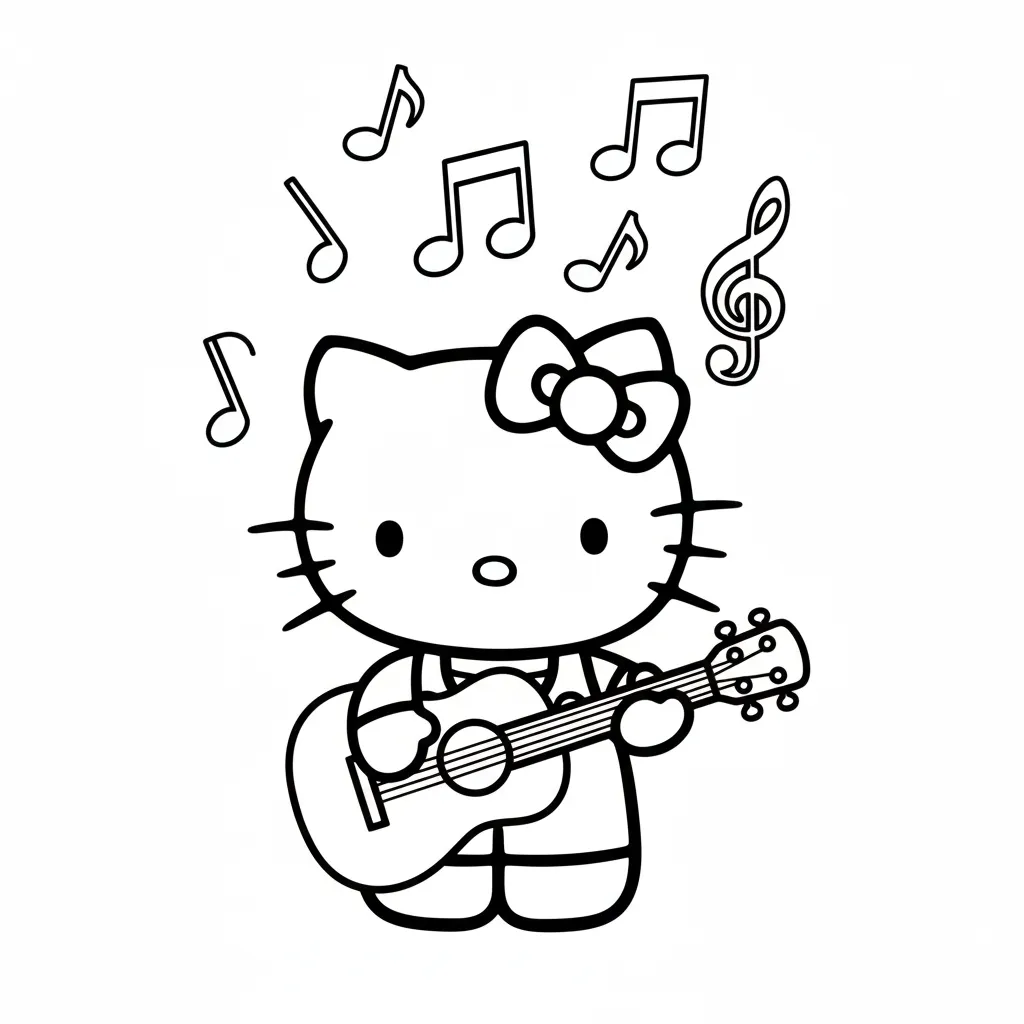 Hello Kitty 1 para colorear gratis para imprimir