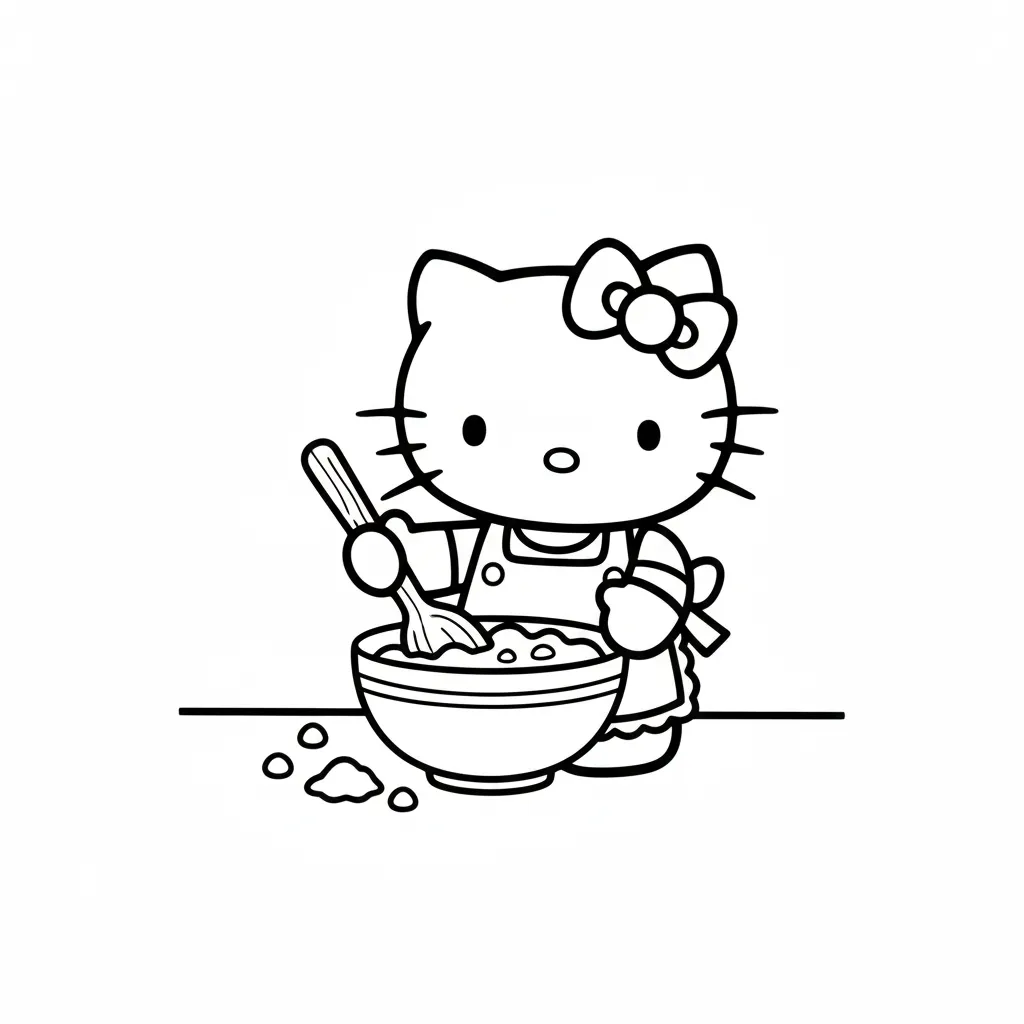 Hello Kitty 10 para colorear para niño