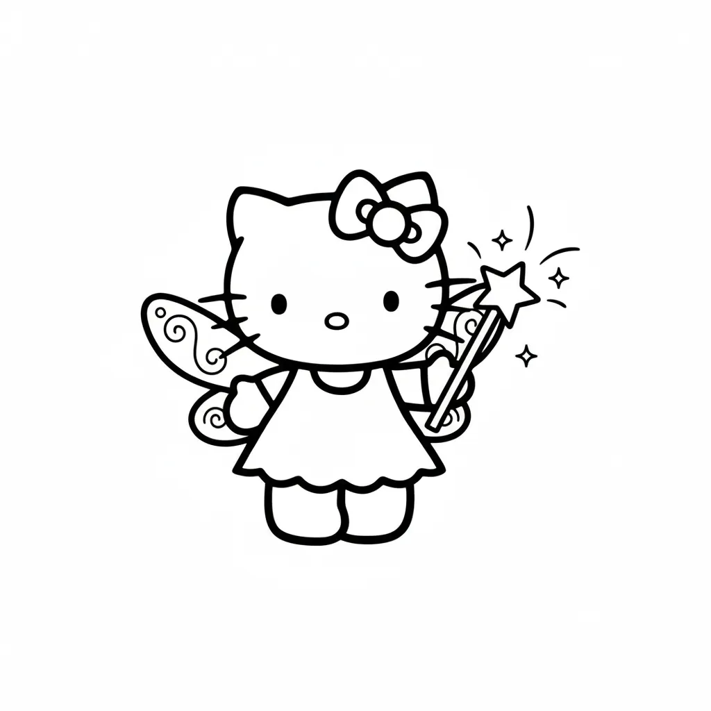 Hello Kitty 13 para colorear para niño de 3 años