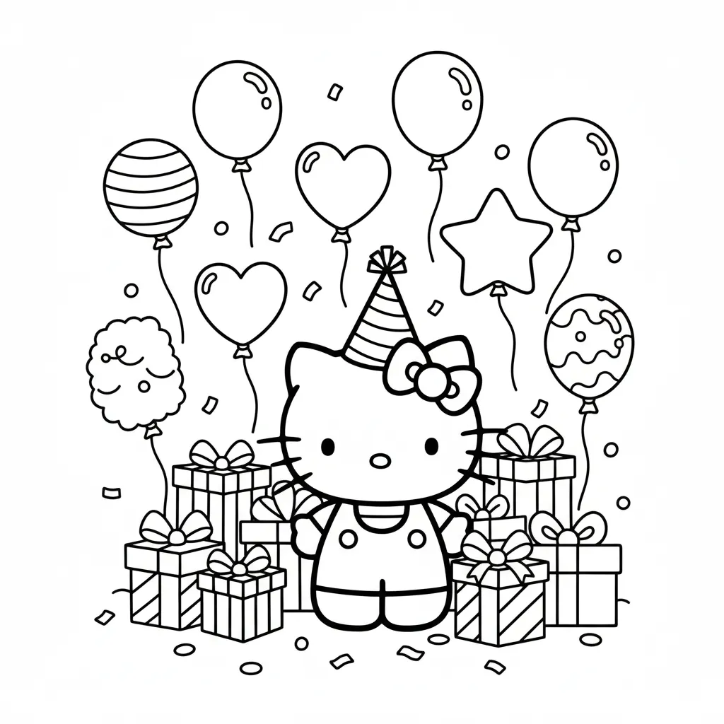 Hello Kitty 8 para colorear en línea para niño