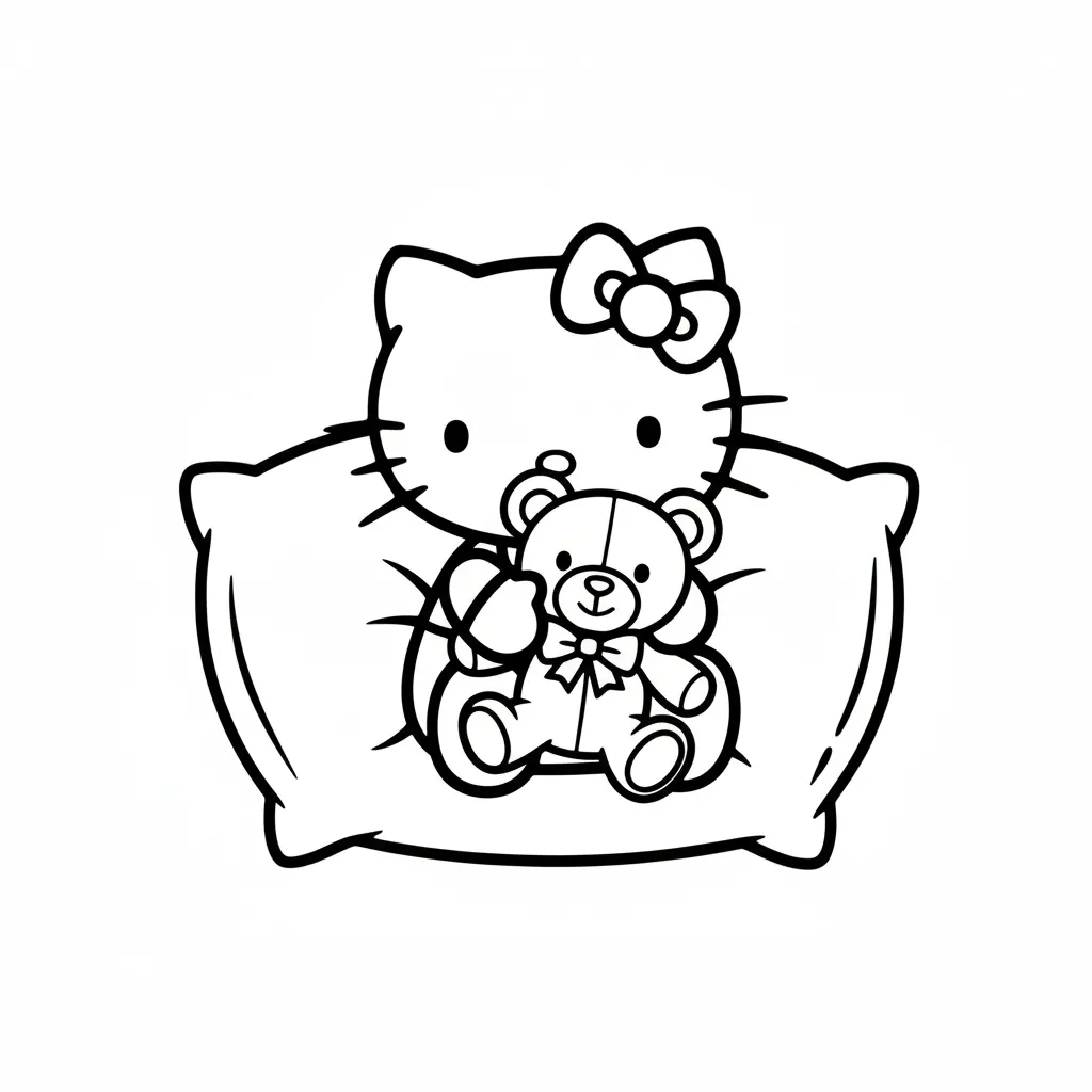 Hello Kitty 9 para dibujar en línea