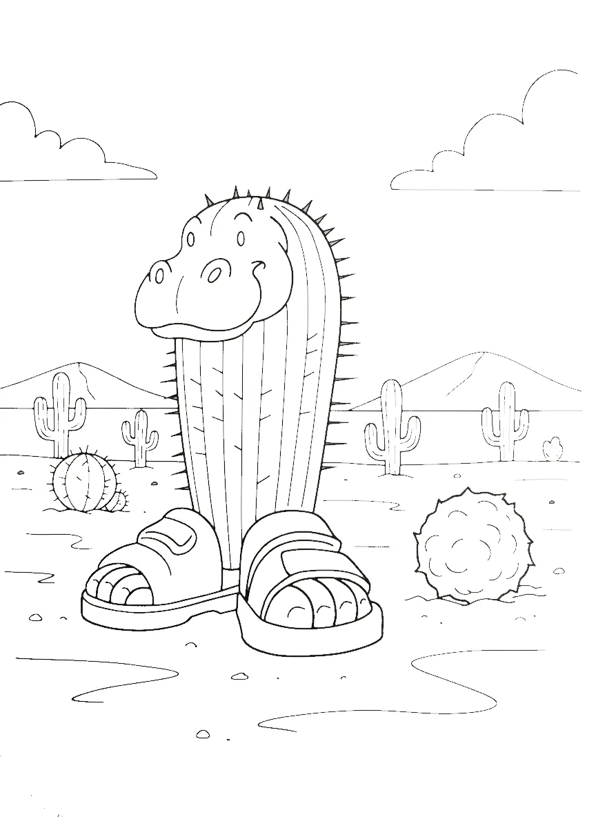 Hipocactus para colorear para niño de 8 años