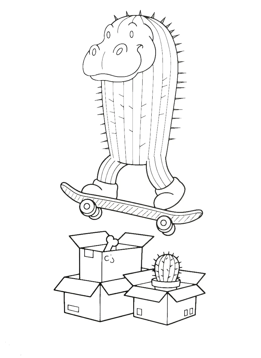Hipocactus para colorear gratis para imprimir