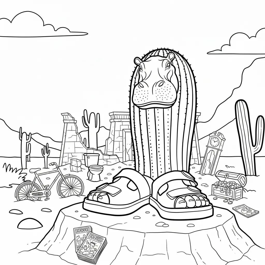 Hipocactus para colorear para imprimir pdf