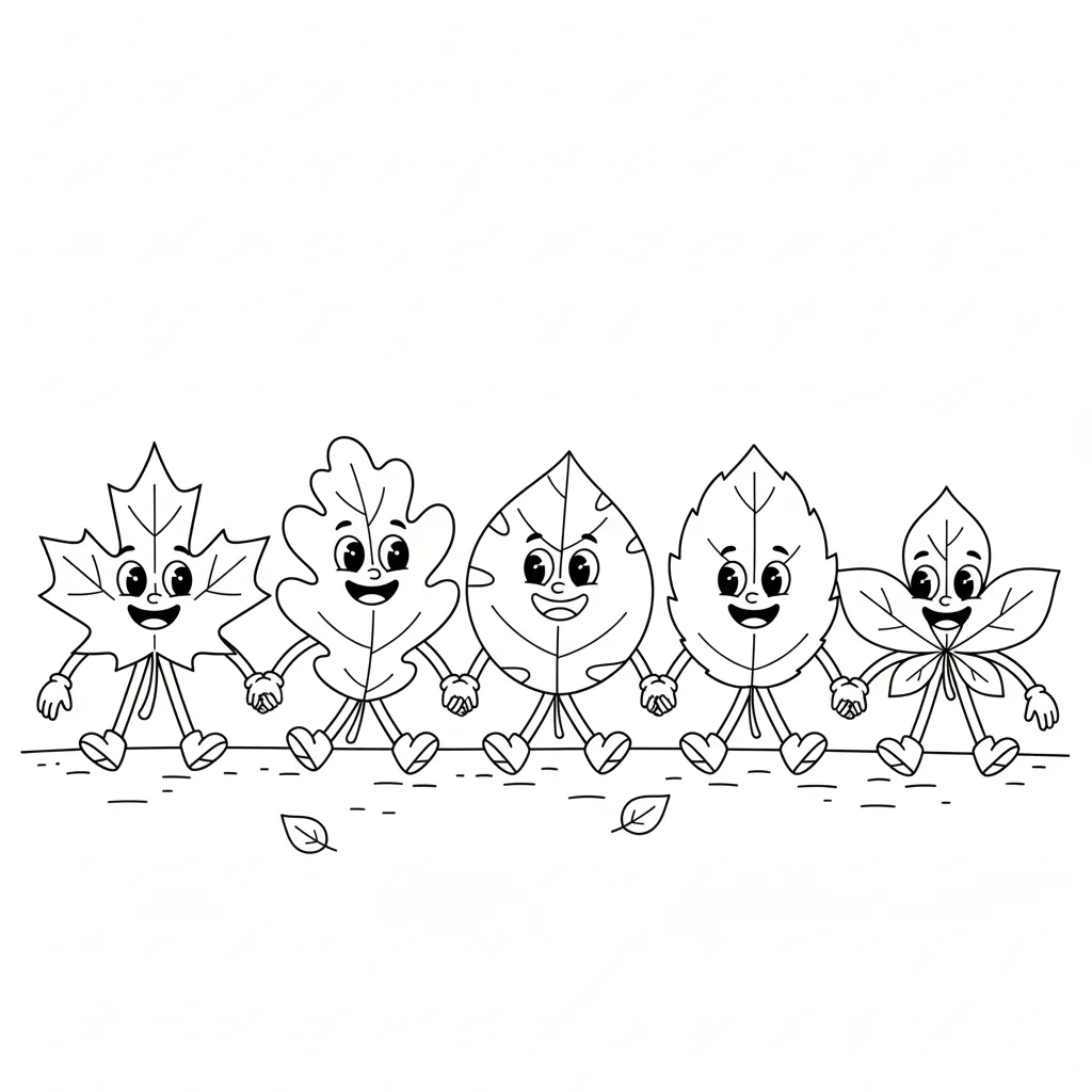 imagen para colorear Hoja De Otoño 13 niño