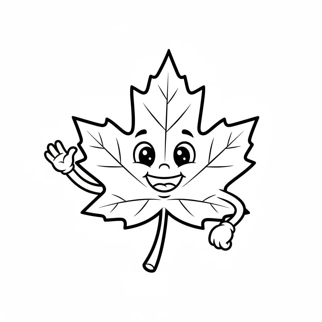 Hoja De Otoño 16 para colorear y dibujos