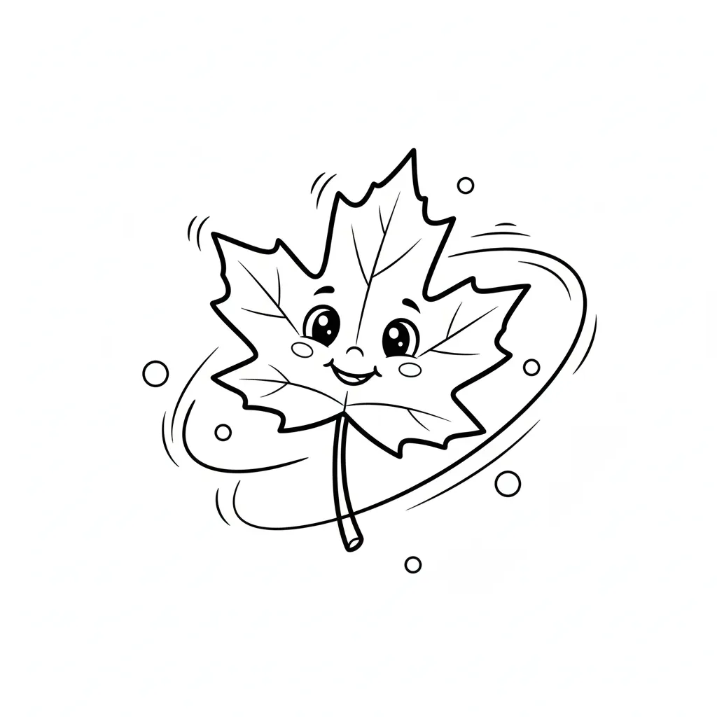 Hoja De Otoño 2 para dibujar e imprimir