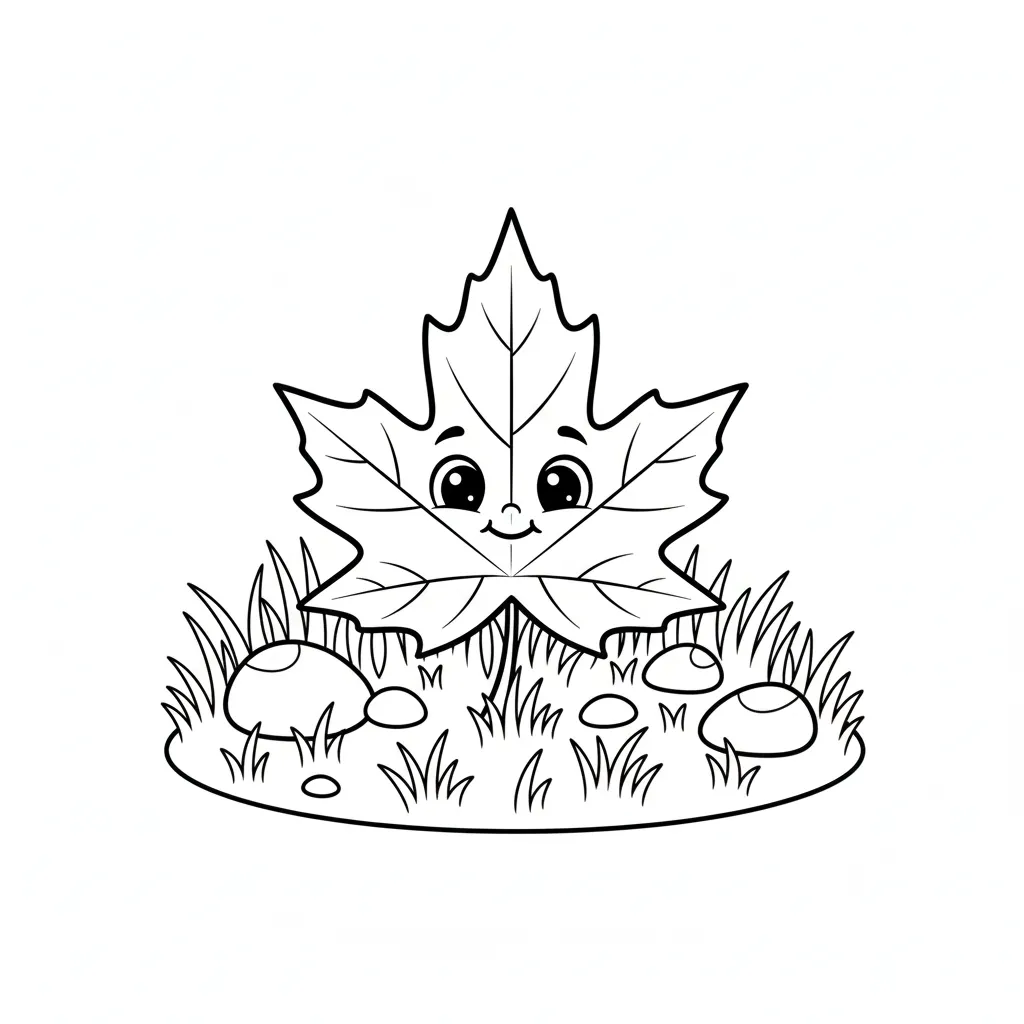 Hoja De Otoño 6 para colorear para niños