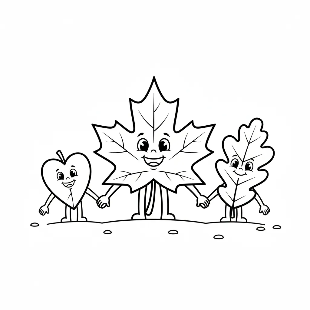 Hoja De Otoño 8 para colorear para imprimir para niños