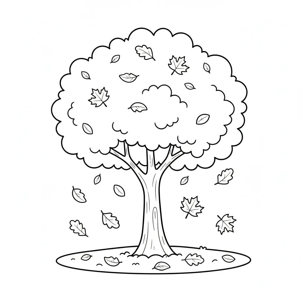 imagen para colorear Hoja De Otoño 9 niño