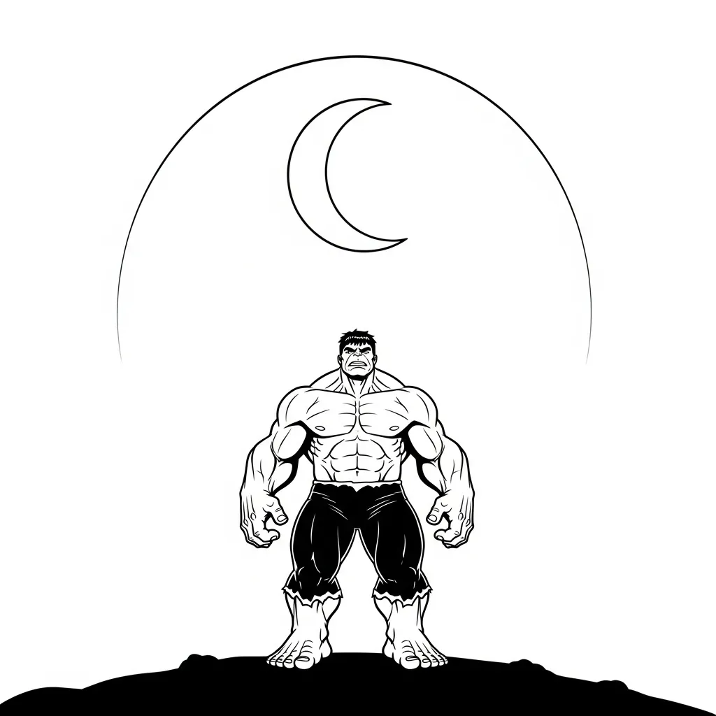 Hulk para colorear y recortar