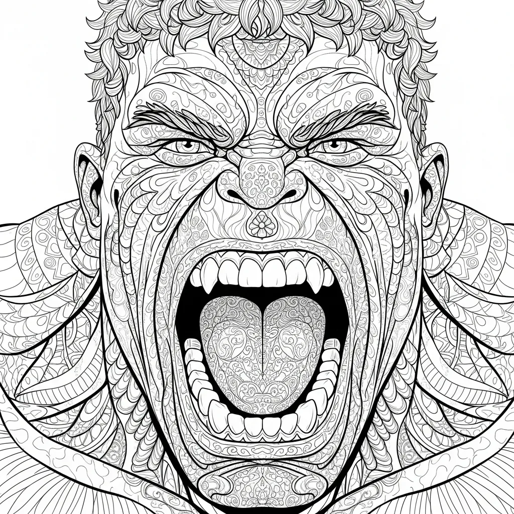 Hulk para colorear y recortar 1