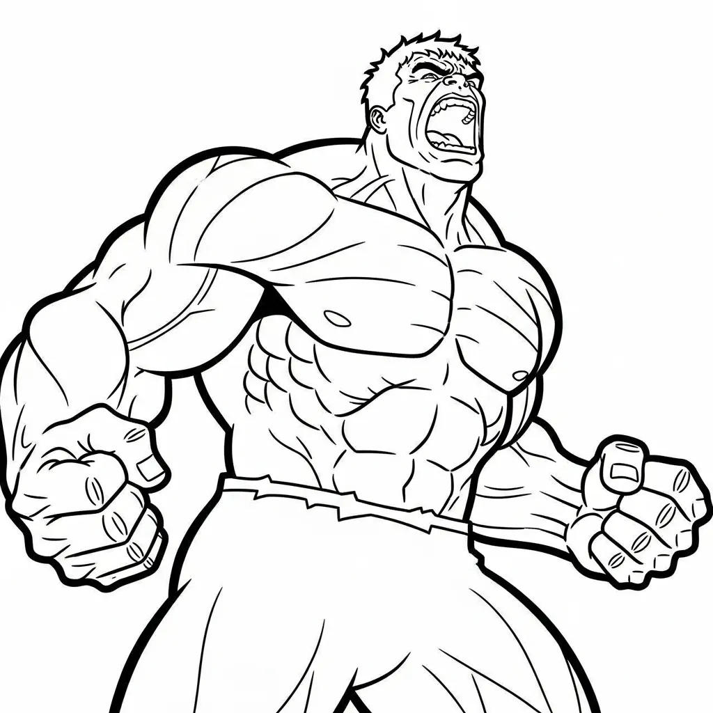 imprimir Hulk para colorear