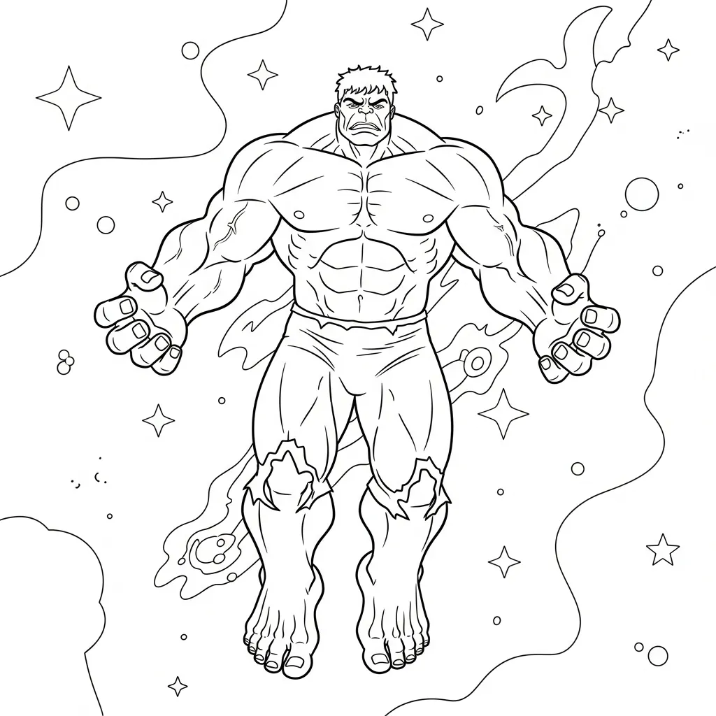 Hulk para colorear para imprimir para niño de 9 años