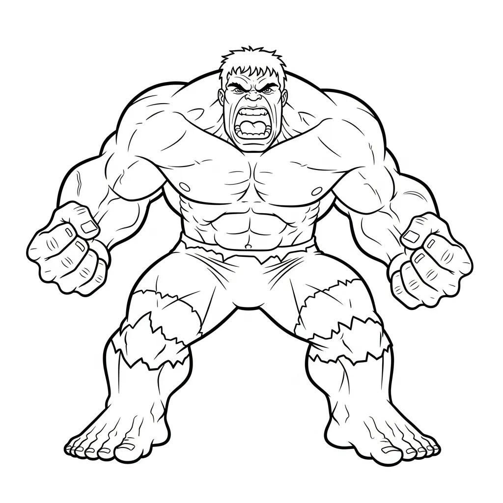 Hulk para colorear para imprimir para niño de 8 años 1