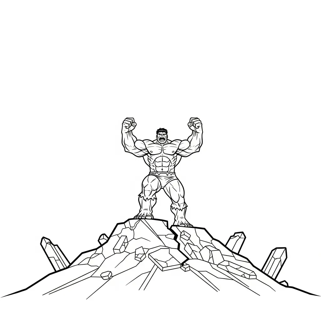 Hulk para colorear y dibujo para imprimir