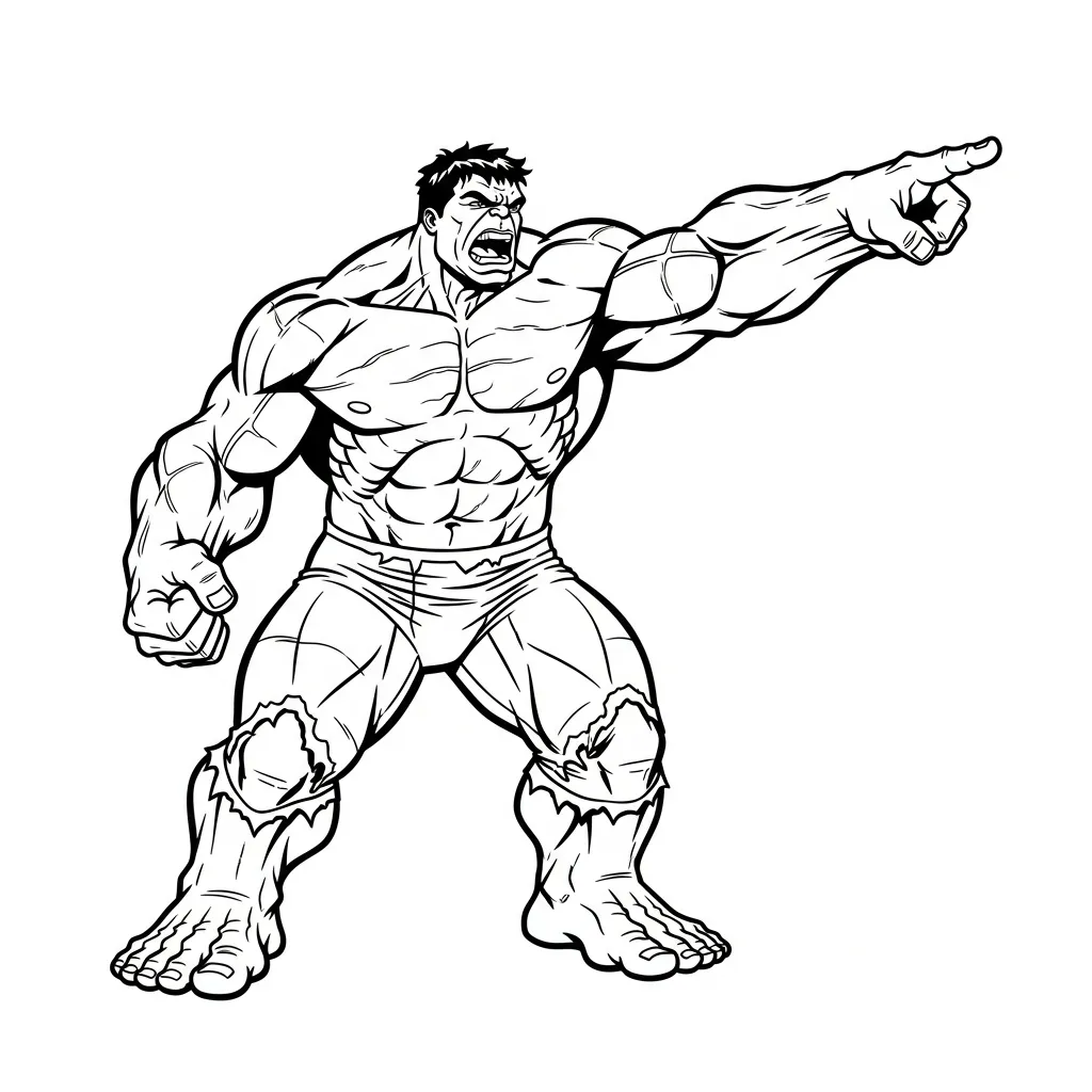 Hulk para colorear para niños para imprimir gratis