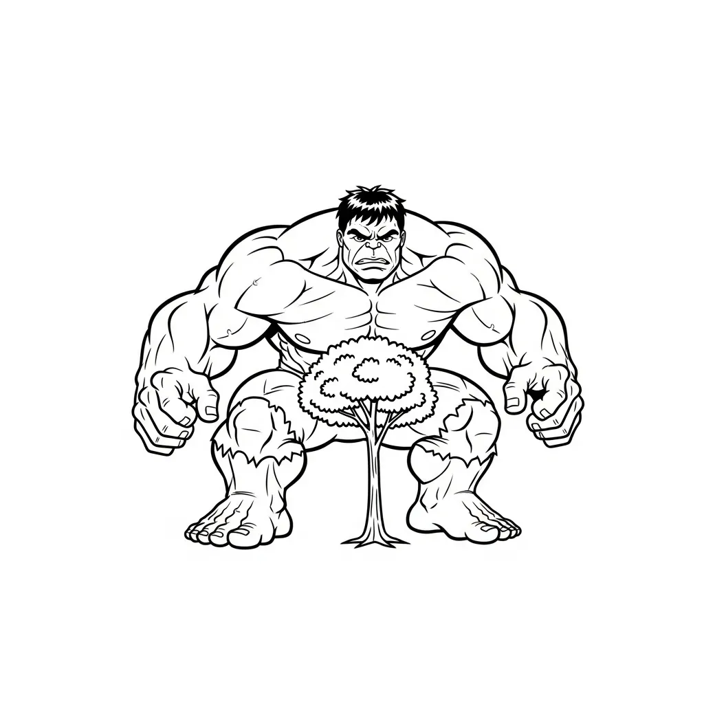 imagen para colorear Hulk niño