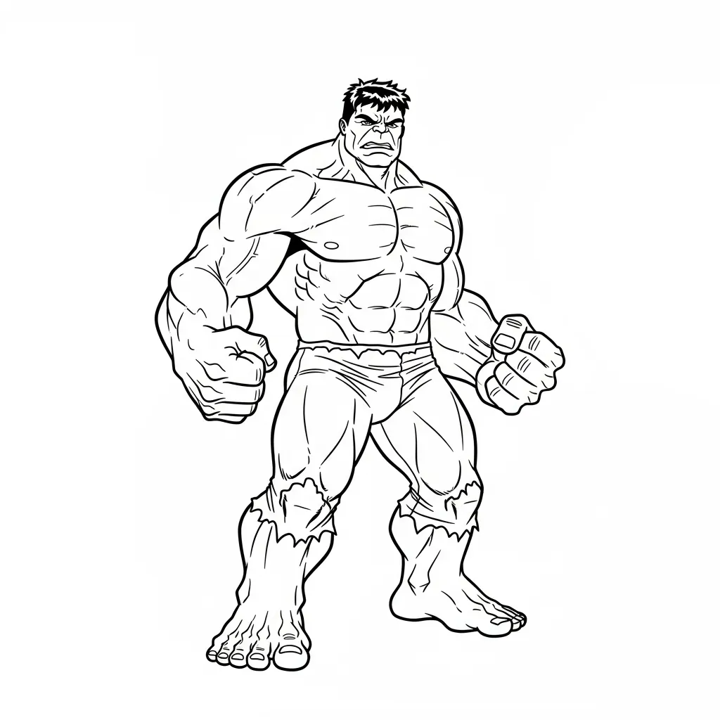 Hulk para colorear para imprimir gratis 1
