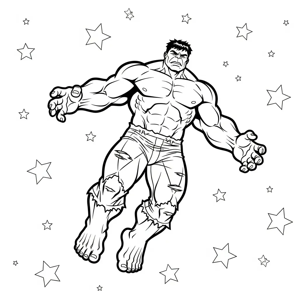 Hulk para colorear para imprimir para niño de 8 años