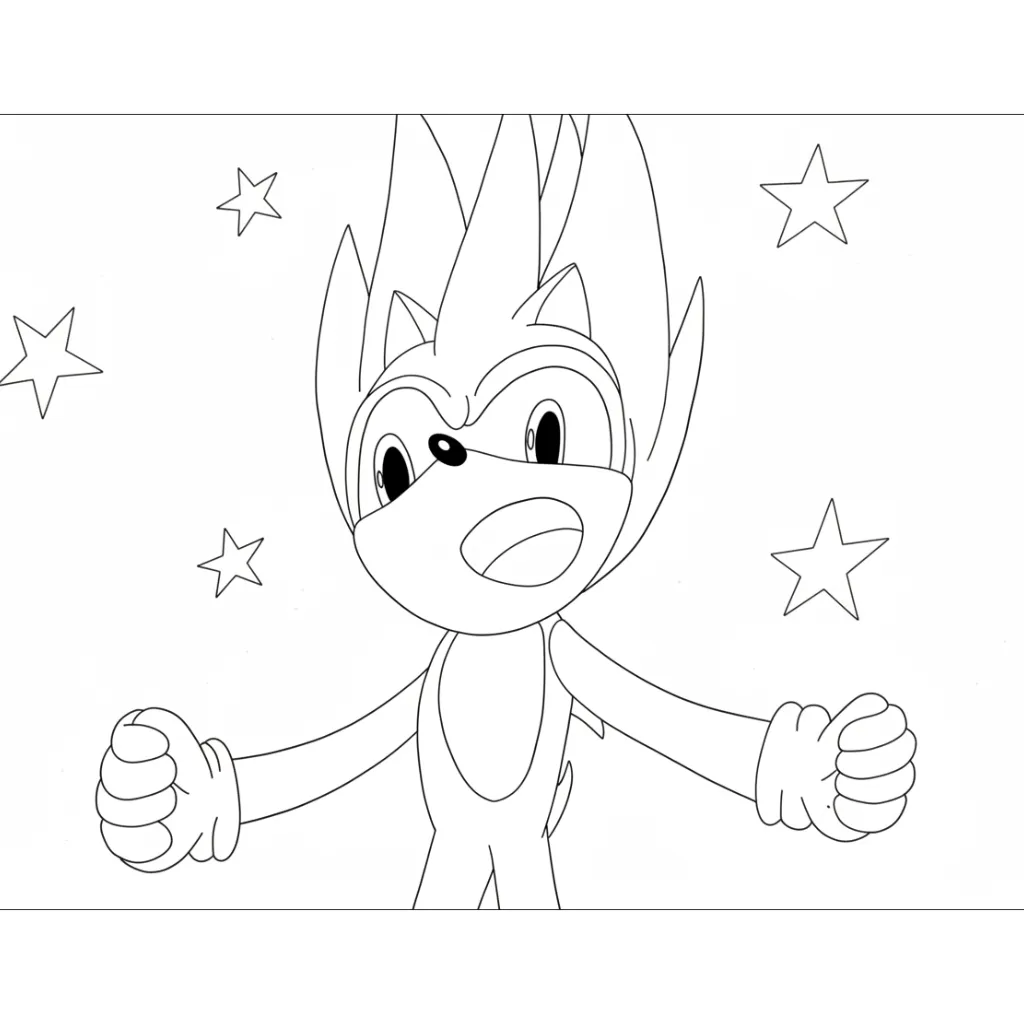 Hyper Sonic 1 para colorear gratis para imprimir