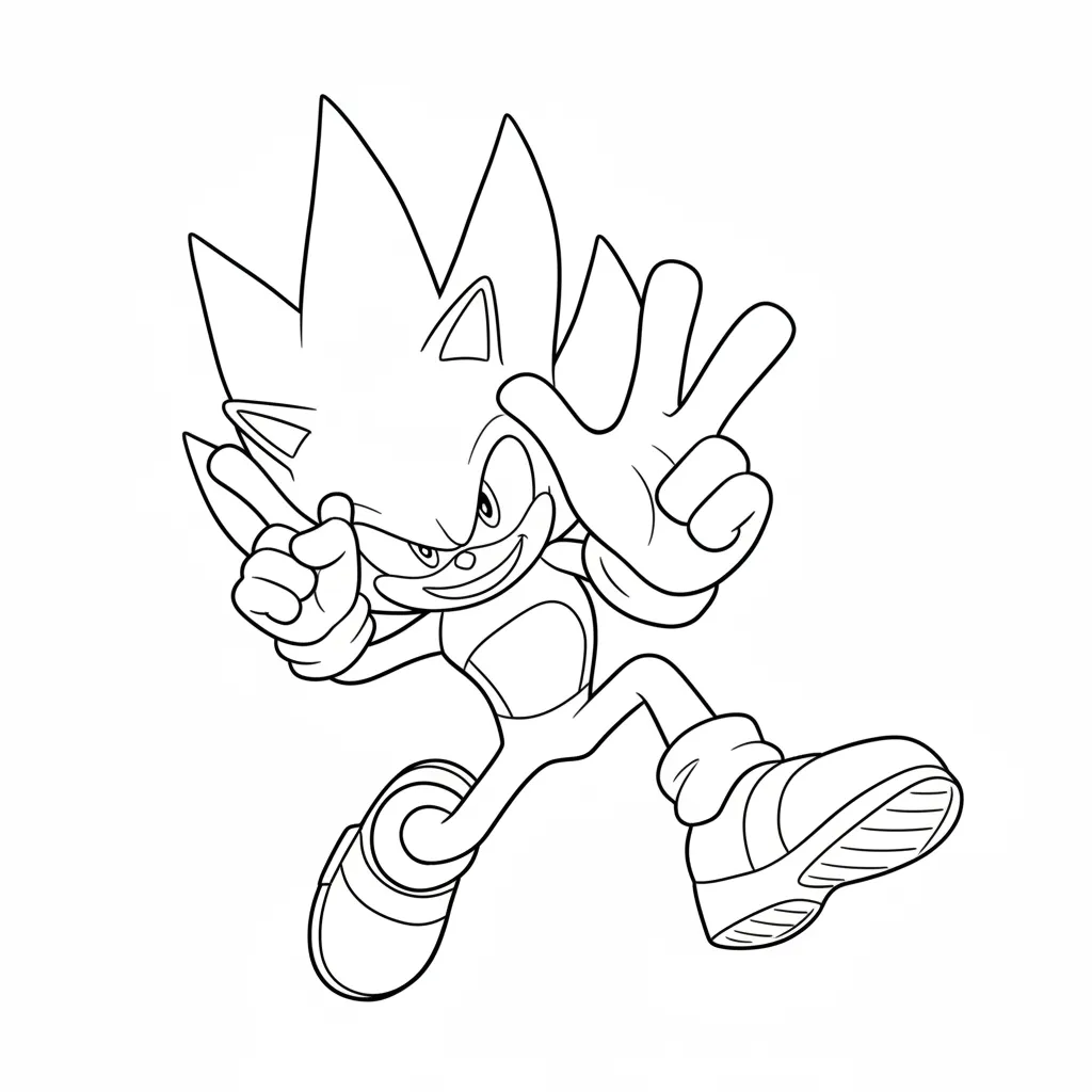 Hyper Sonic 10 para colorear gratis para imprimir