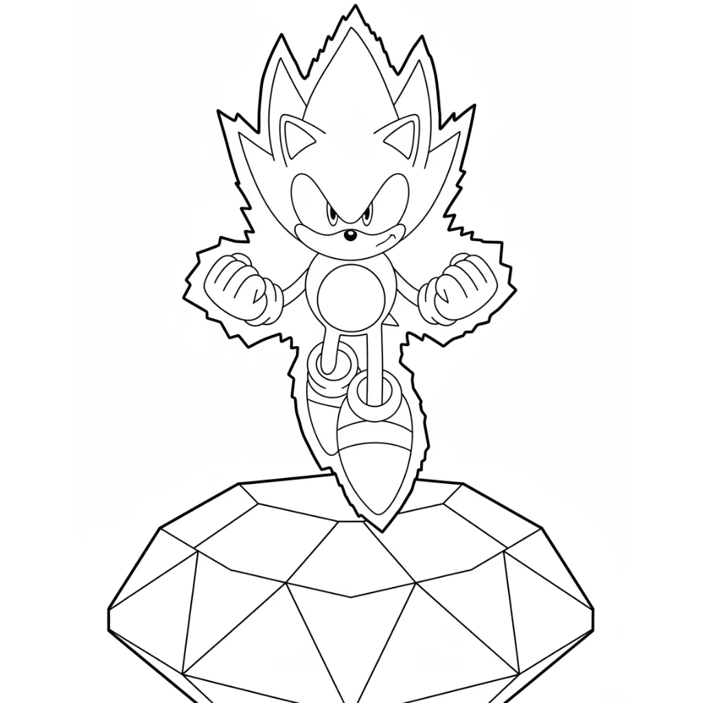 Hyper Sonic 12 para colorear para niño de 3 años