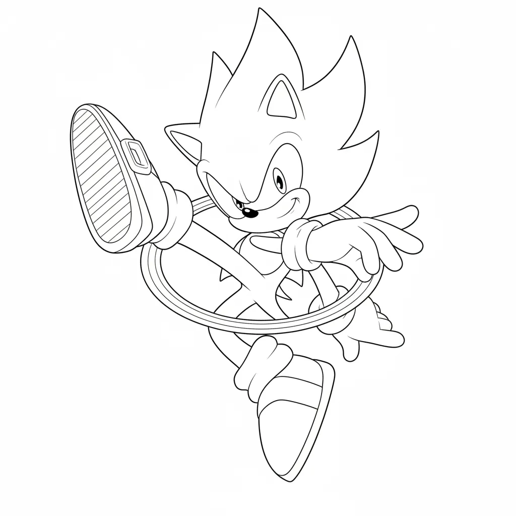 Hyper Sonic 13 para colorear para imprimir para niño de 6 años