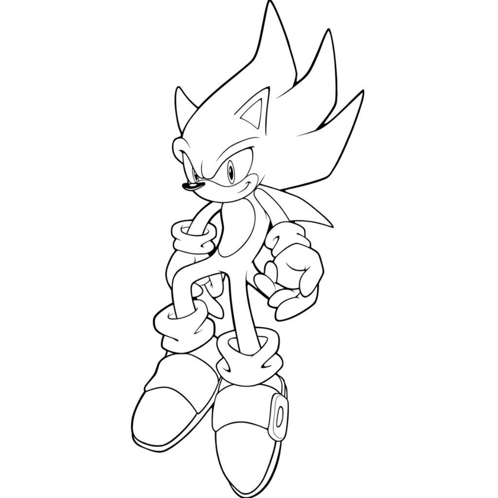 Hyper Sonic 15 para colorear para niño para imprimir gratis