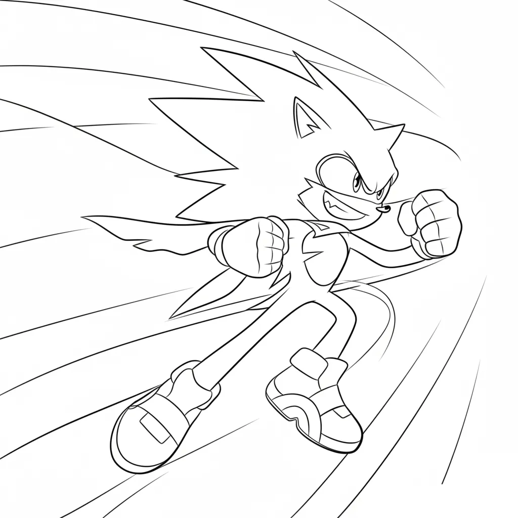 Hyper Sonic 18 para colorear y dibujo para imprimir