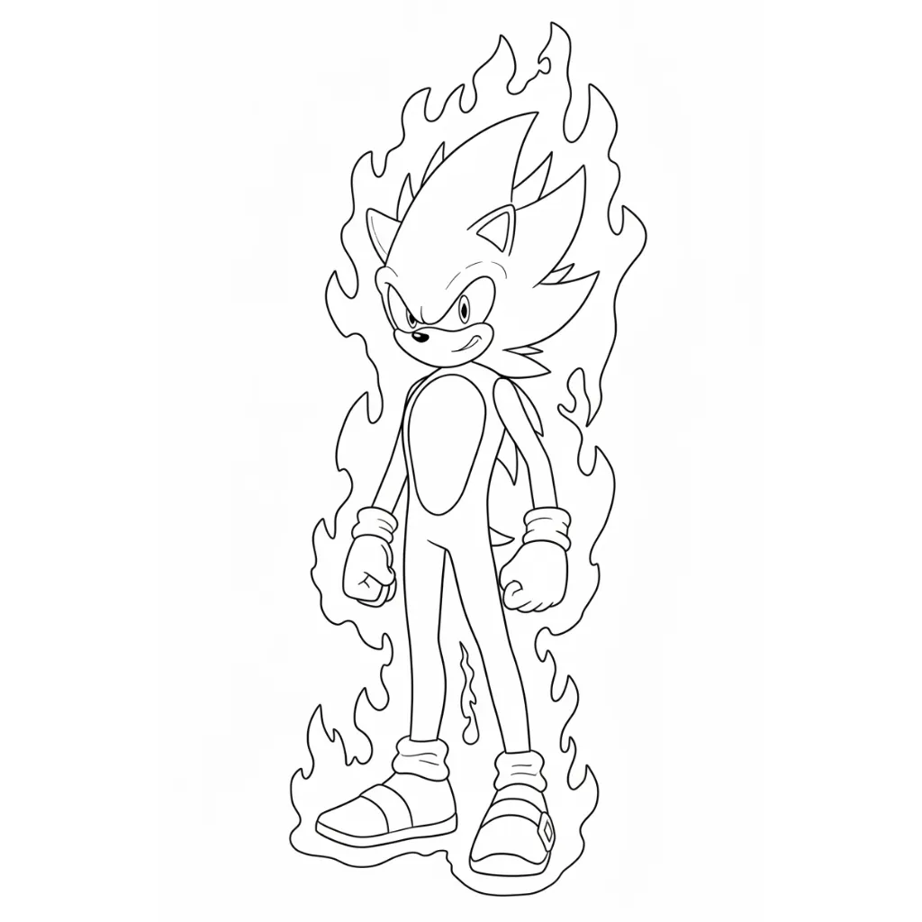 Hyper Sonic 2 para colorear para niños para imprimir gratis