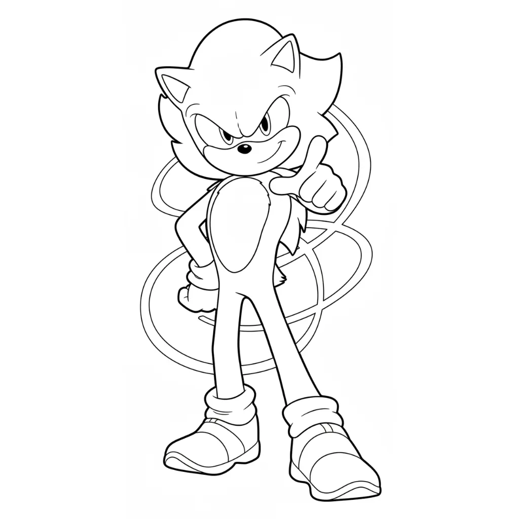 Hyper Sonic 21 para colorear y dibujos
