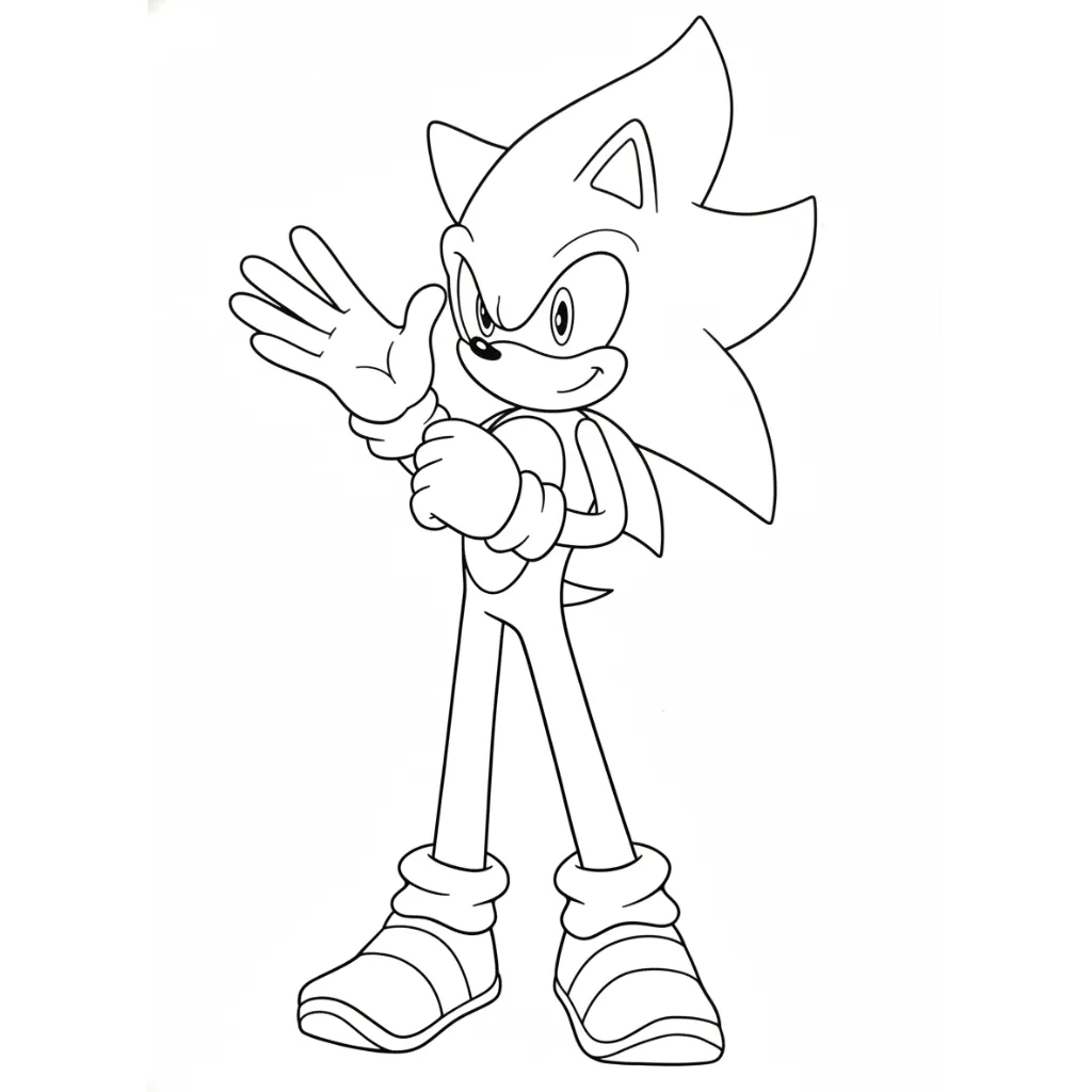 Hyper Sonic 3 para colorear y recortar para imprimir