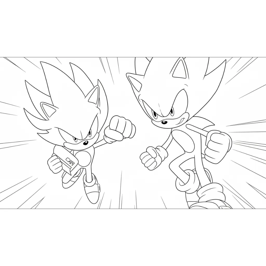 Hyper Sonic 4 para colorear para niño de para imprimir