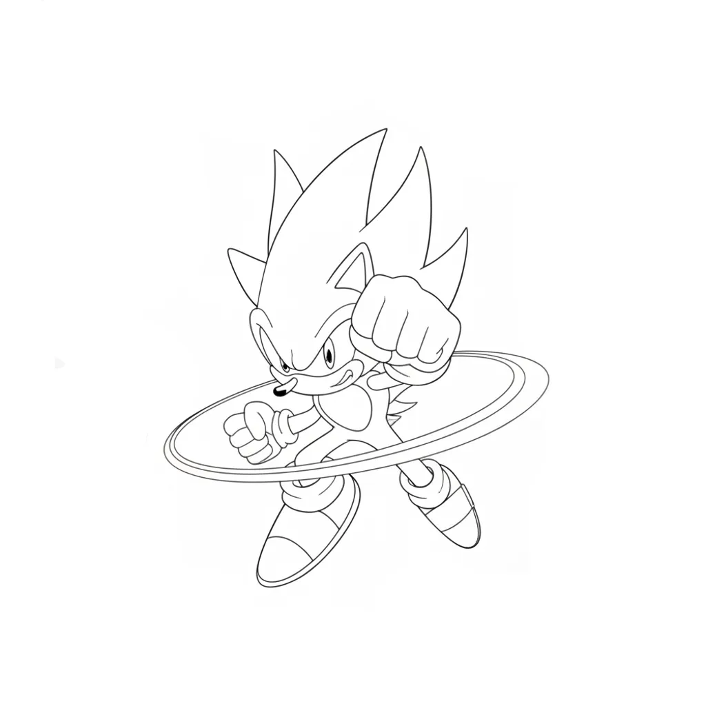 Hyper Sonic 6 para colorear para niño de 8 años