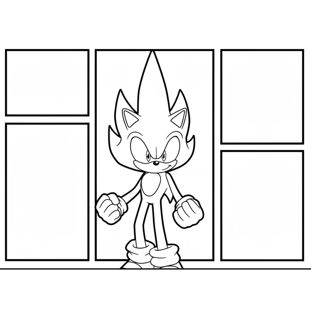 Hyper Sonic 7 para colorear para imprimir pdf gratis