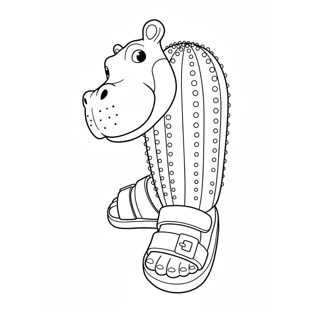 Il Cacto Hipopotamo 3 para colorear para descargar